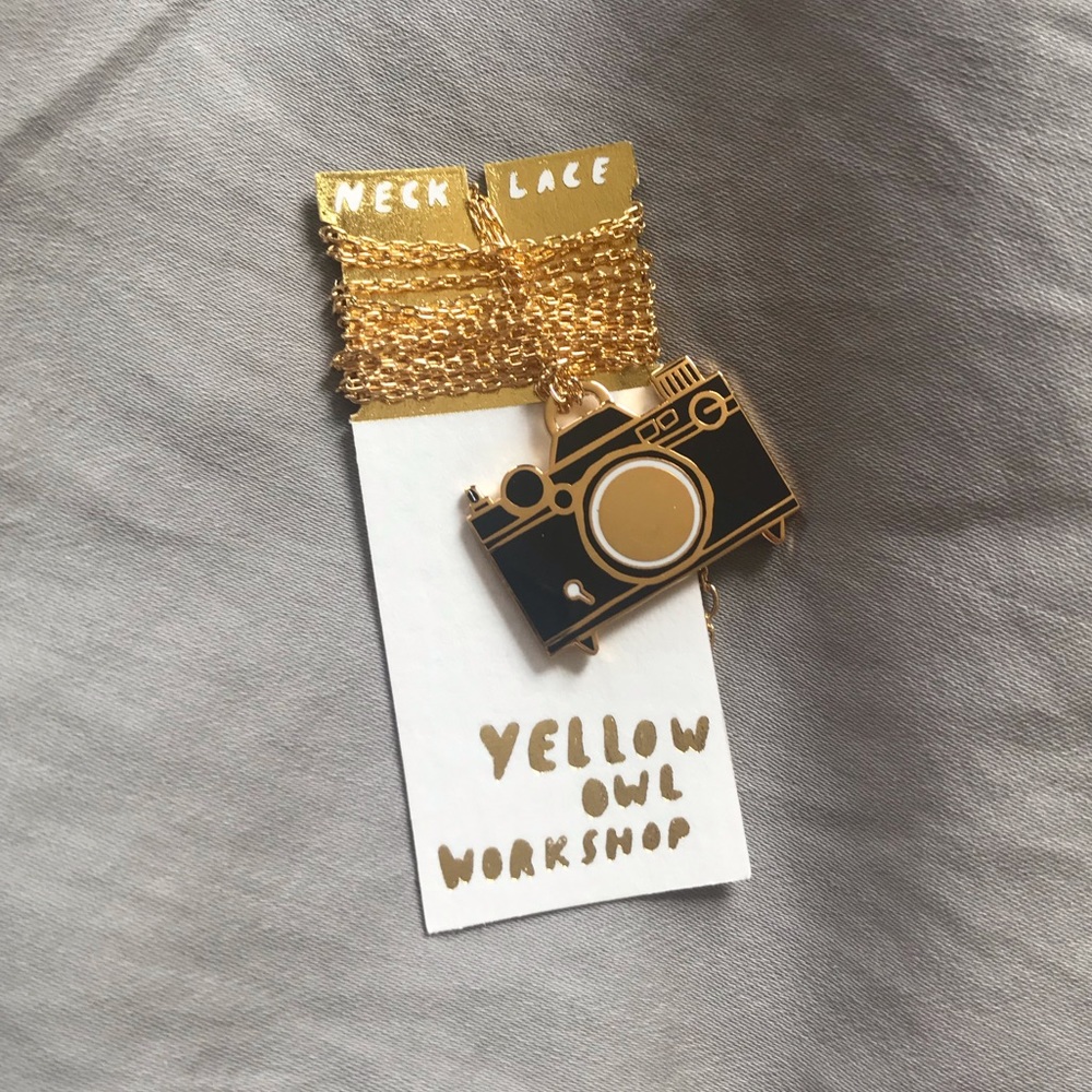 Yellow Owl Workshop Gold Camera Pendant Necklace